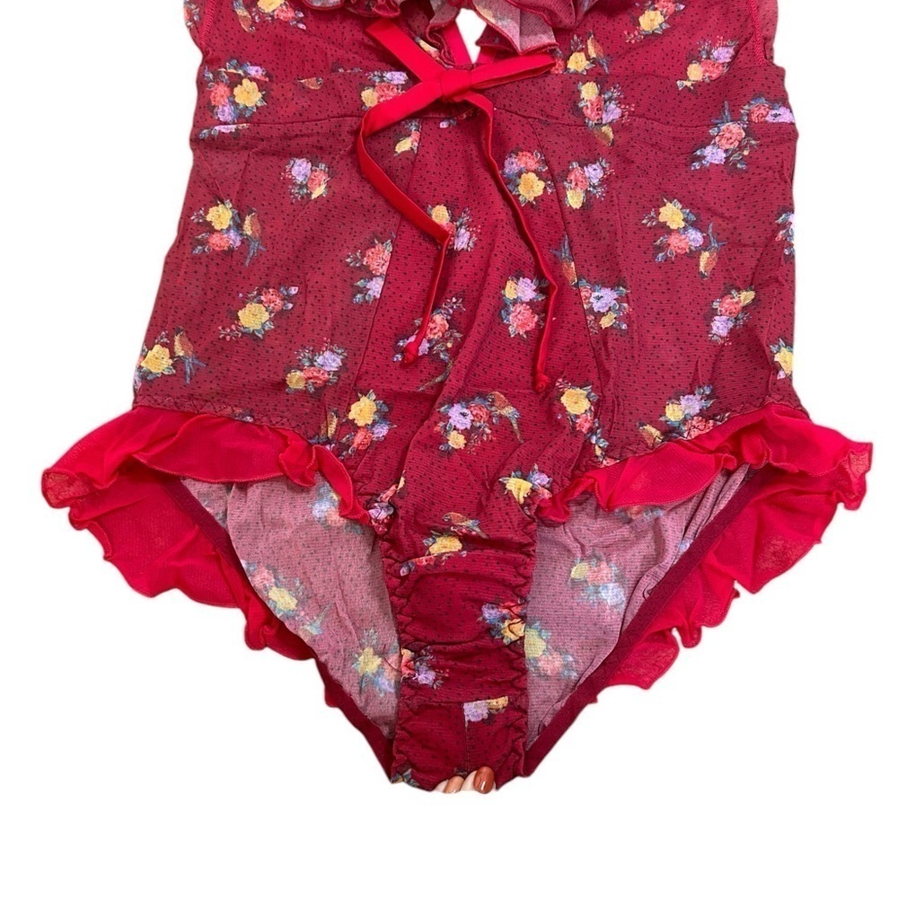 We are HAH Butterfly Printed Bodysuit in Cheap Perfume Wino Womens Sz Med NWT - Picture 10 of 13